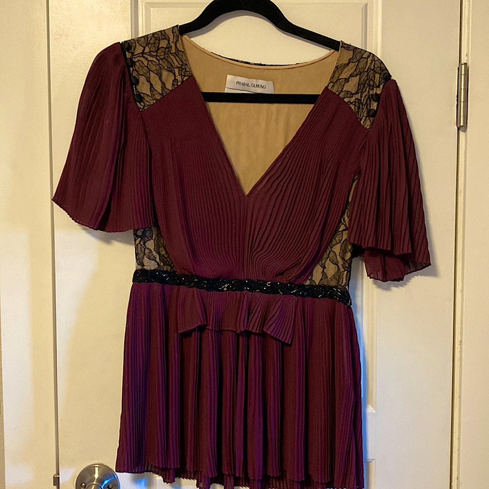 Prabal Gurung Flounce Beaded blouse size 6